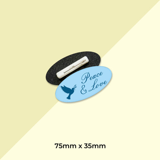 Oval Customized Acrylic Pocket Name Tags - PNT002