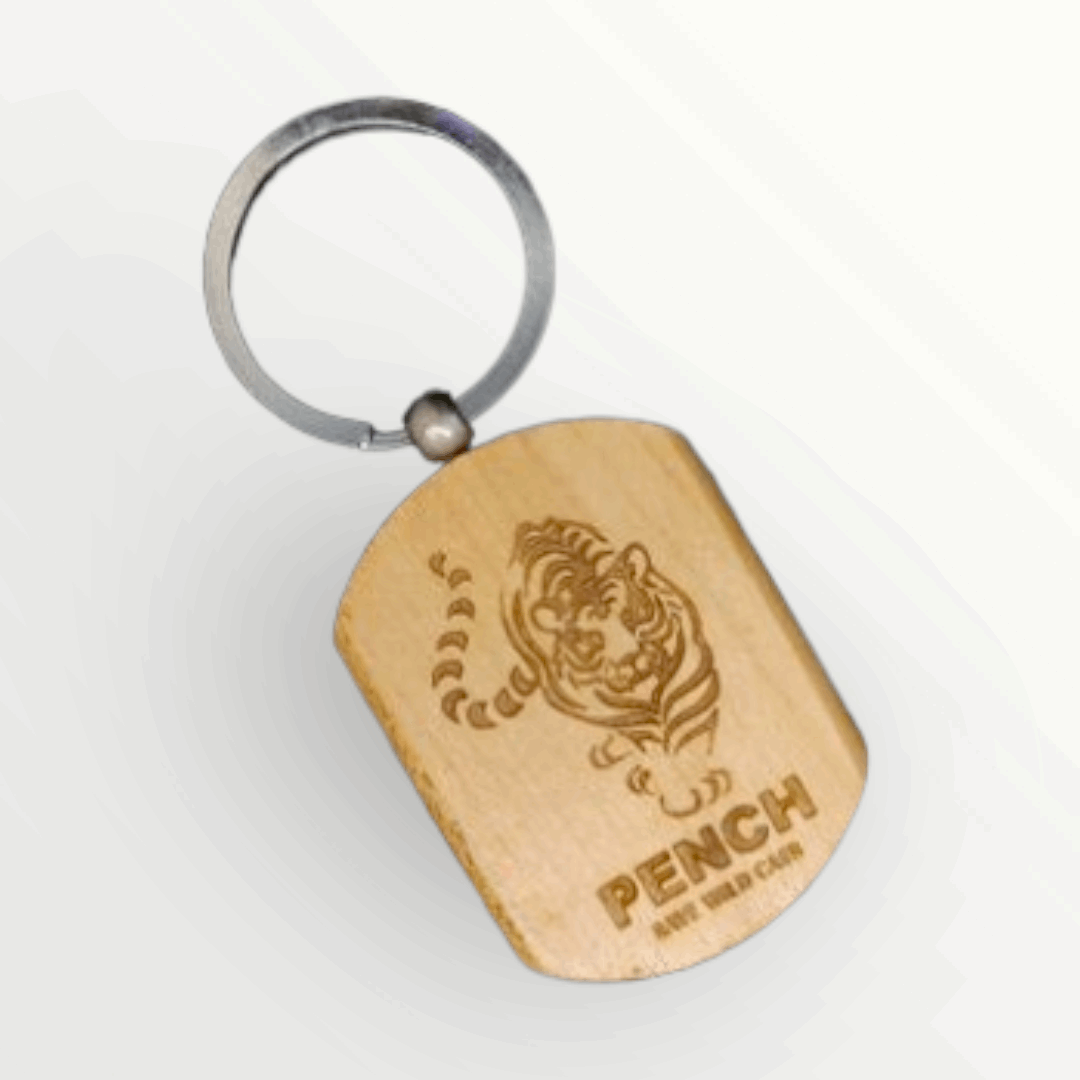 Personalised Wooden Oval Keychain