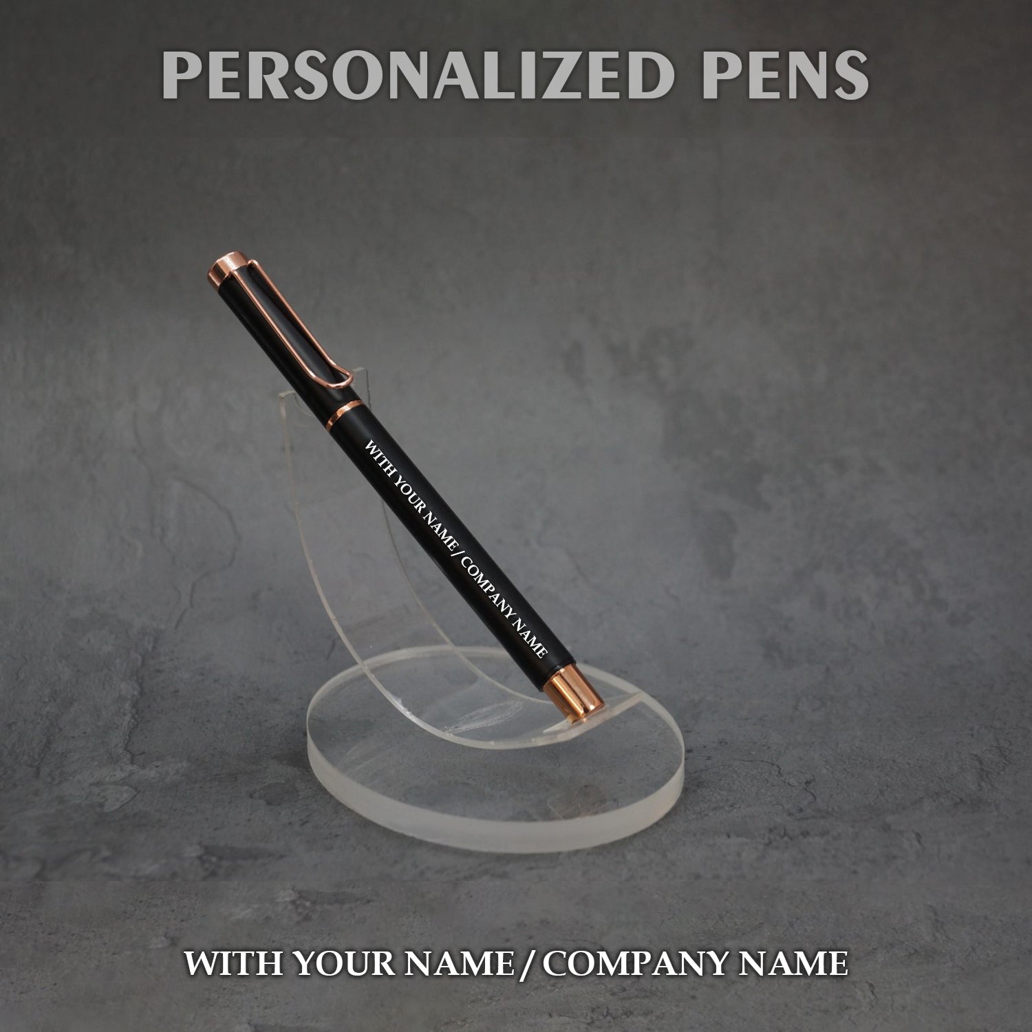 Personalized Pens Black & Rose Gold - PM003