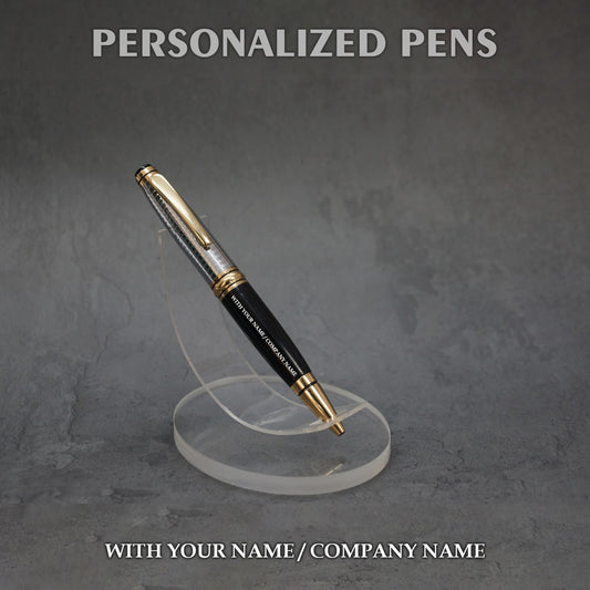 Personalized Pens Black, Gold & Silver - PM009