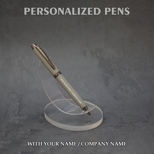 Personalized Pens Off White & Silver - PM028