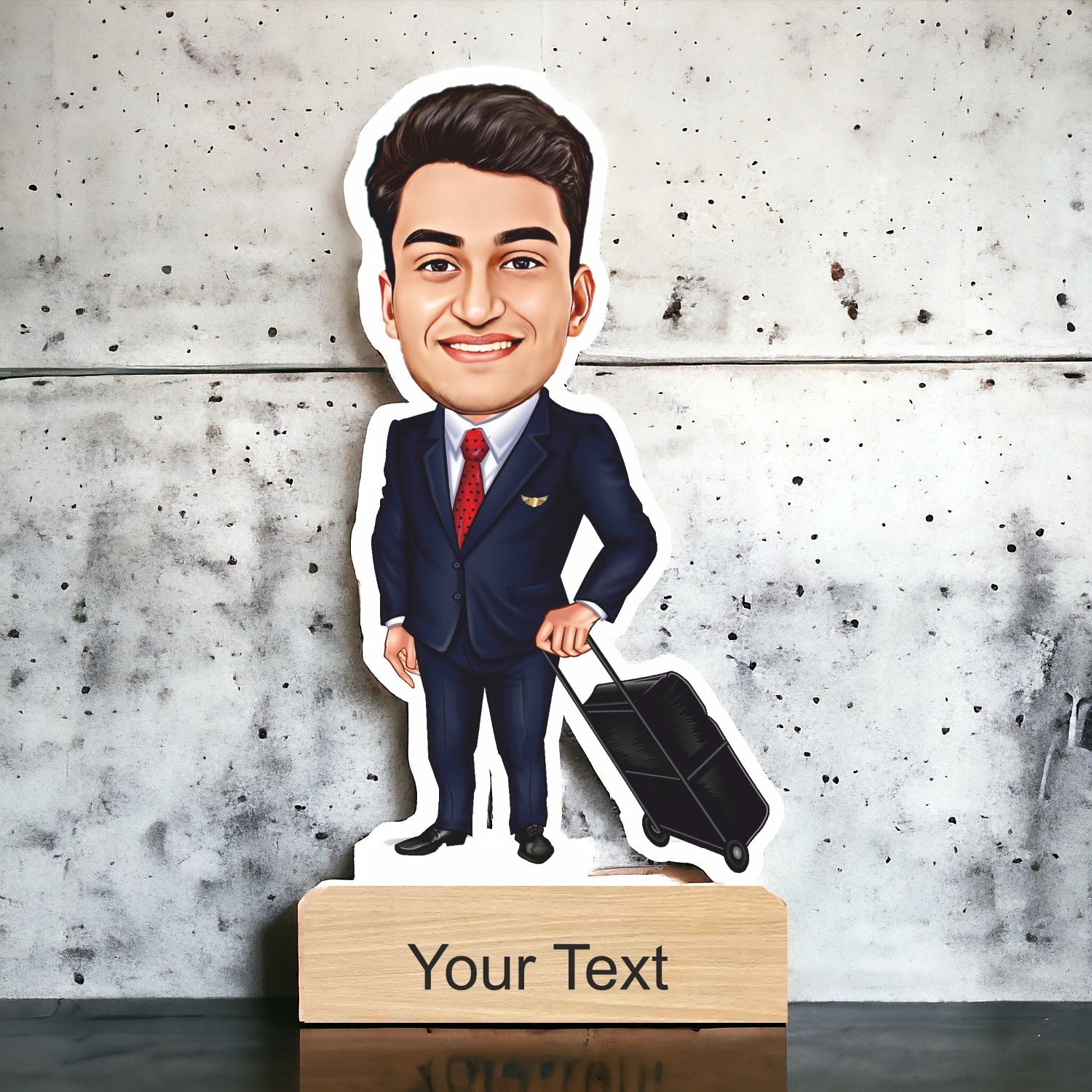 Personalised Caricature With Wooden Stand